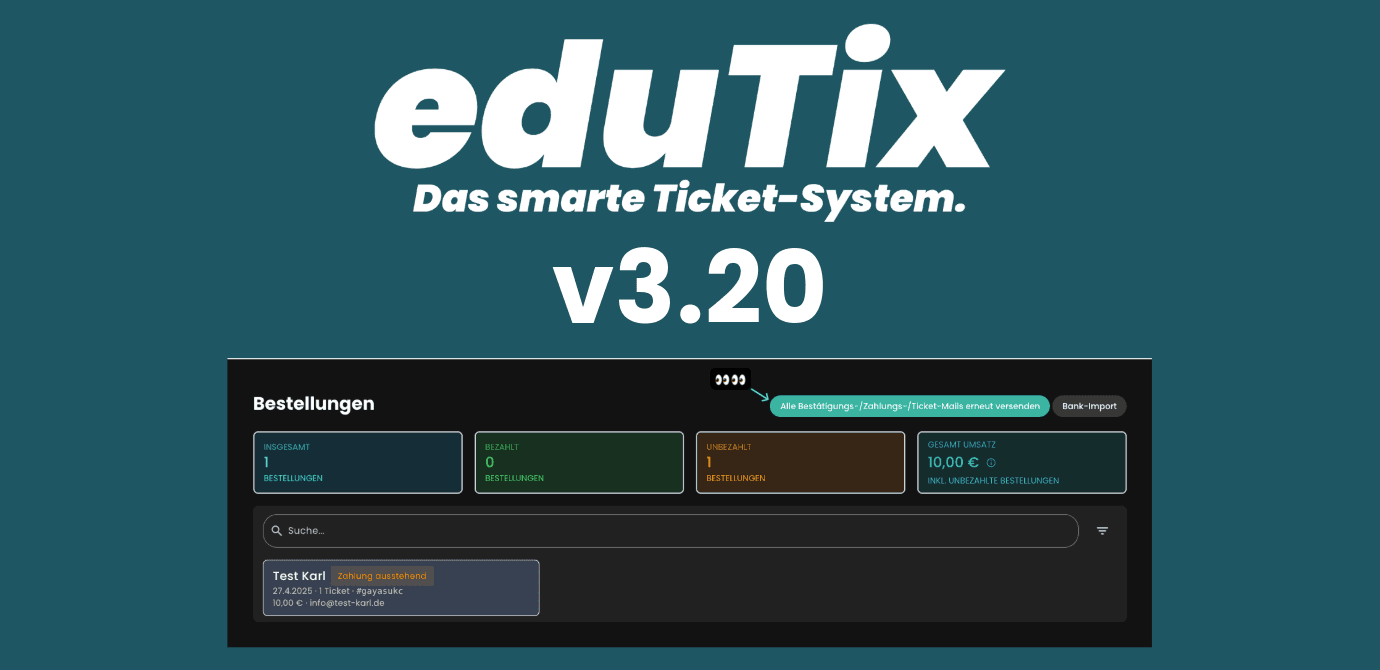 Neu: Bestätigungs- und Zahlungs-Mails jederzeit erneut senden ✉️